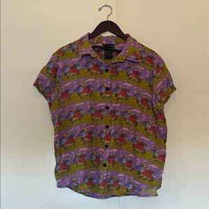 Nooworks Jammin’ out Short-Sleeve Button-Up Blouse